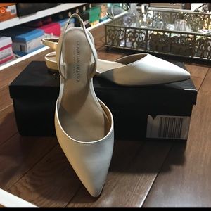White, Christian Soriano, pointed to flat pumps